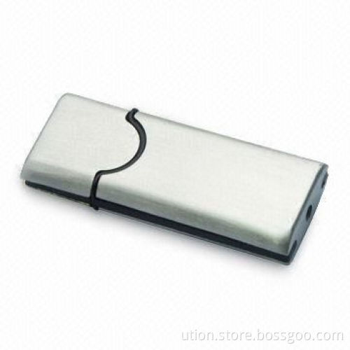 Metal Silver USB Flash Drive with 1 to 32GB Memory Capacity, Free Printing and Packaging